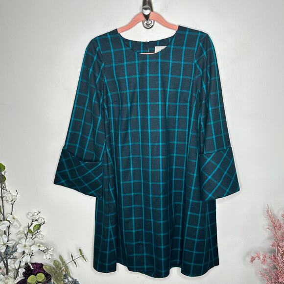 TUCKERNUCK Chambers Dress Aegean Teal Windowpane Plaid {MM3} - Picture 3 of 6